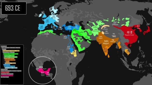 How Writing Has Spread Across the World, from 3000 BC to This Year: An Animated Map