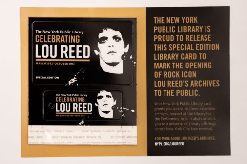 The Lou Reed Archive Opens at the New York Public Library: Get Your Own Lou Reed Library Card and Check It Out