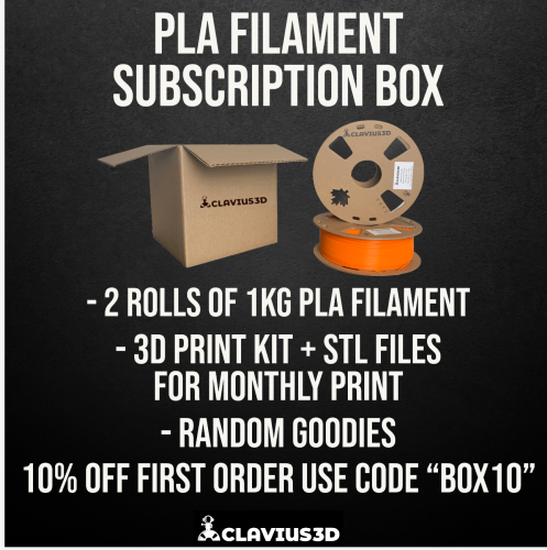PLA Filament Subscription Box | Buy Now At Clavius3D | Premium Quality