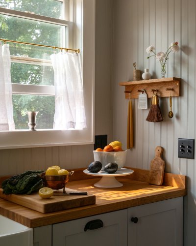Shaker (Ish) Peg Rails in an Upstate Kitchen - The Organized Home