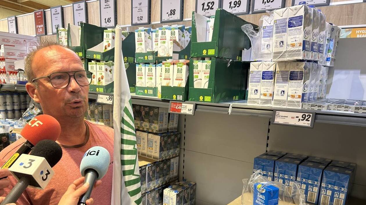Les agriculteurs veulent faire retirer des grandes surfaces les briques de lait à moins d’un euro