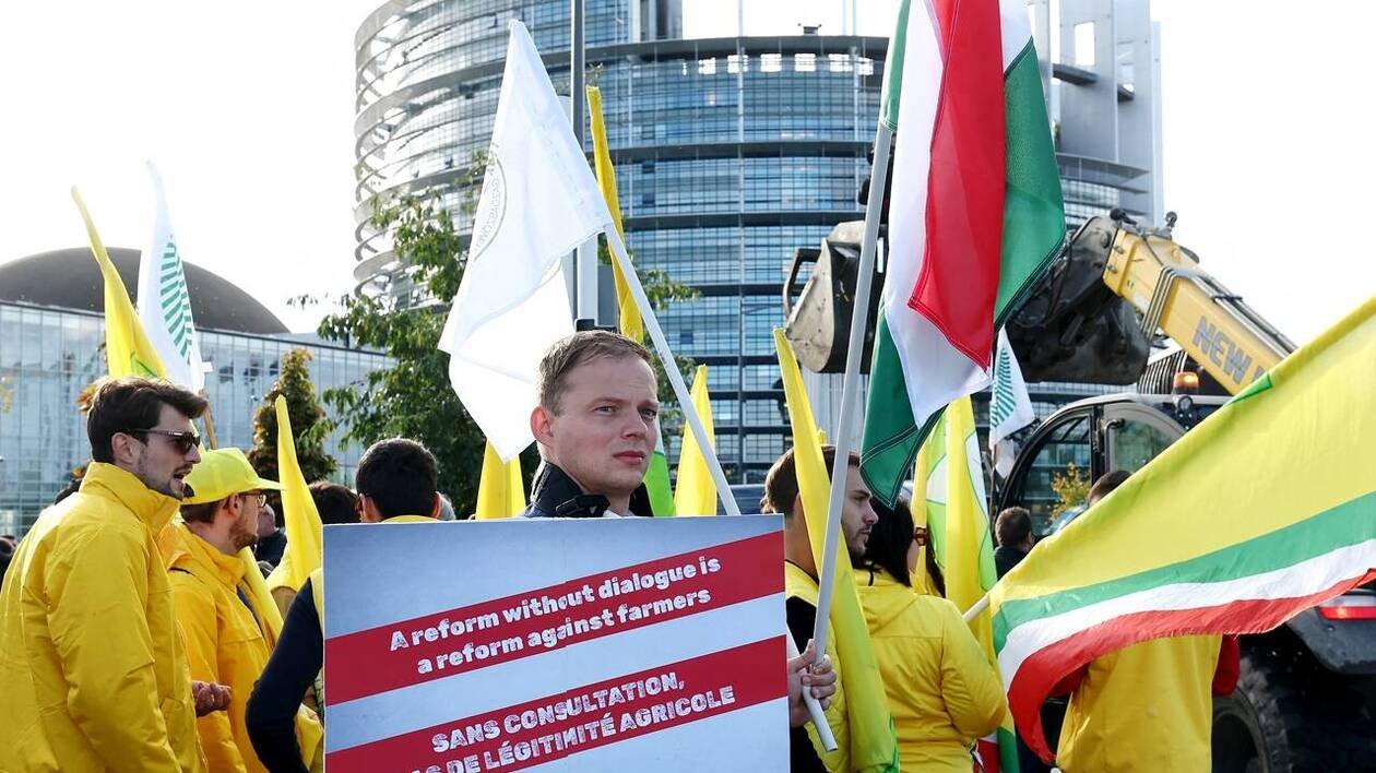 Les agriculteurs manifestent à Strasbourg contre la future politique agricole commune