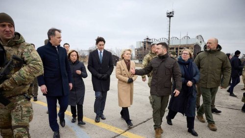 Deux ans de guerre en Ukraine : Trudeau, Meloni, von der Leyen apportent leur soutien sur place