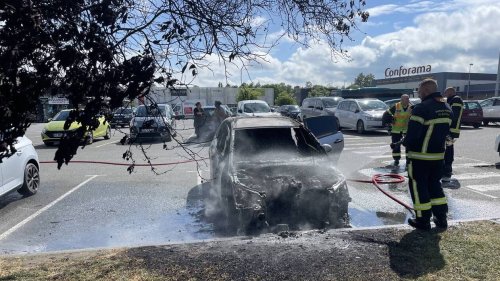 À Saint-Malo, une voiture prend feu sur le parking d’un centre commercial