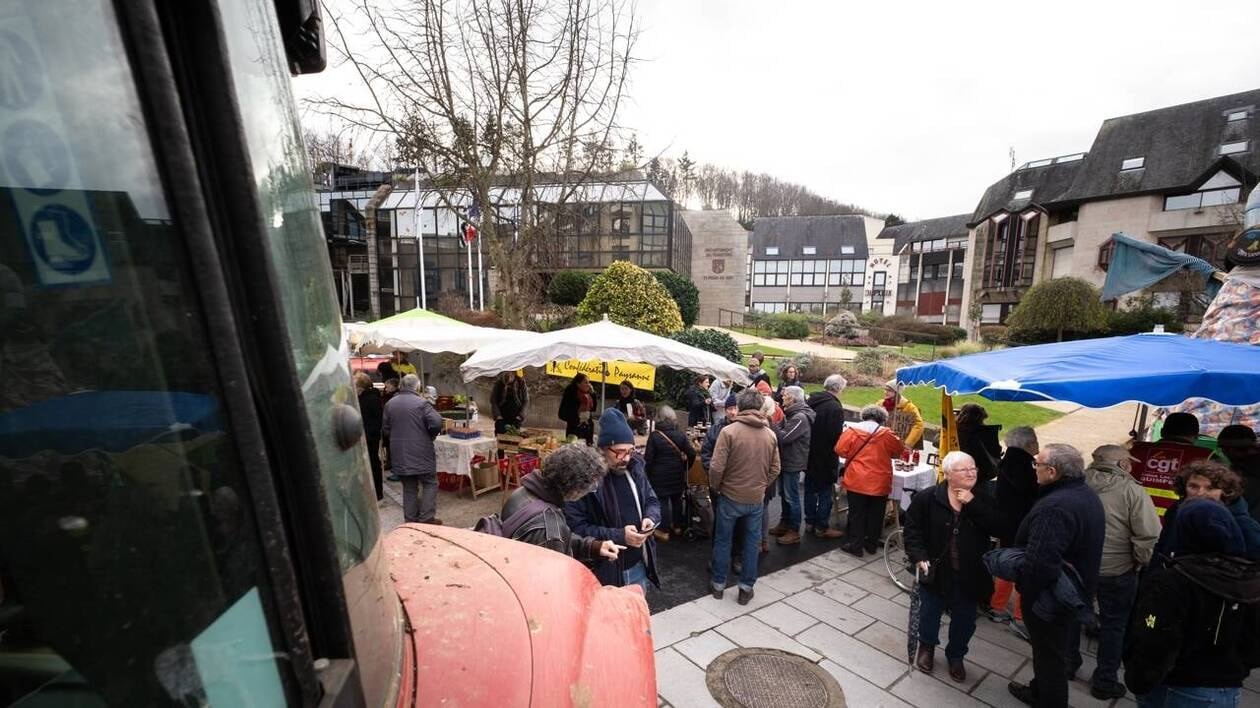 Réforme du RSA : pour garder leurs droits, ces agriculteurs du Finistère manifestent avec un marché