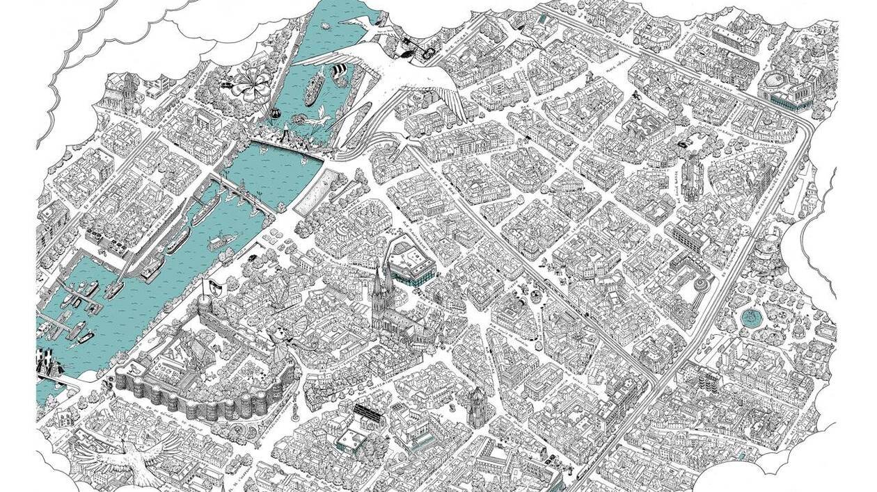Après 130 heures de travail, ce dessinateur dévoile une carte unique d’Angers