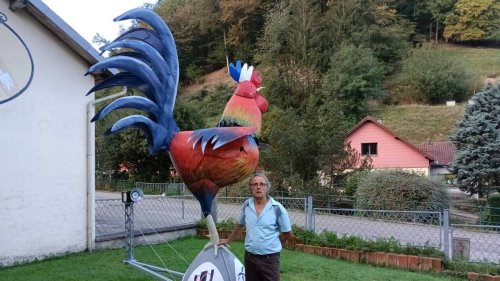 Coupe du monde de rugby. Ce fan a construit un coq géant qui chante la Marseillaise dans son jardin