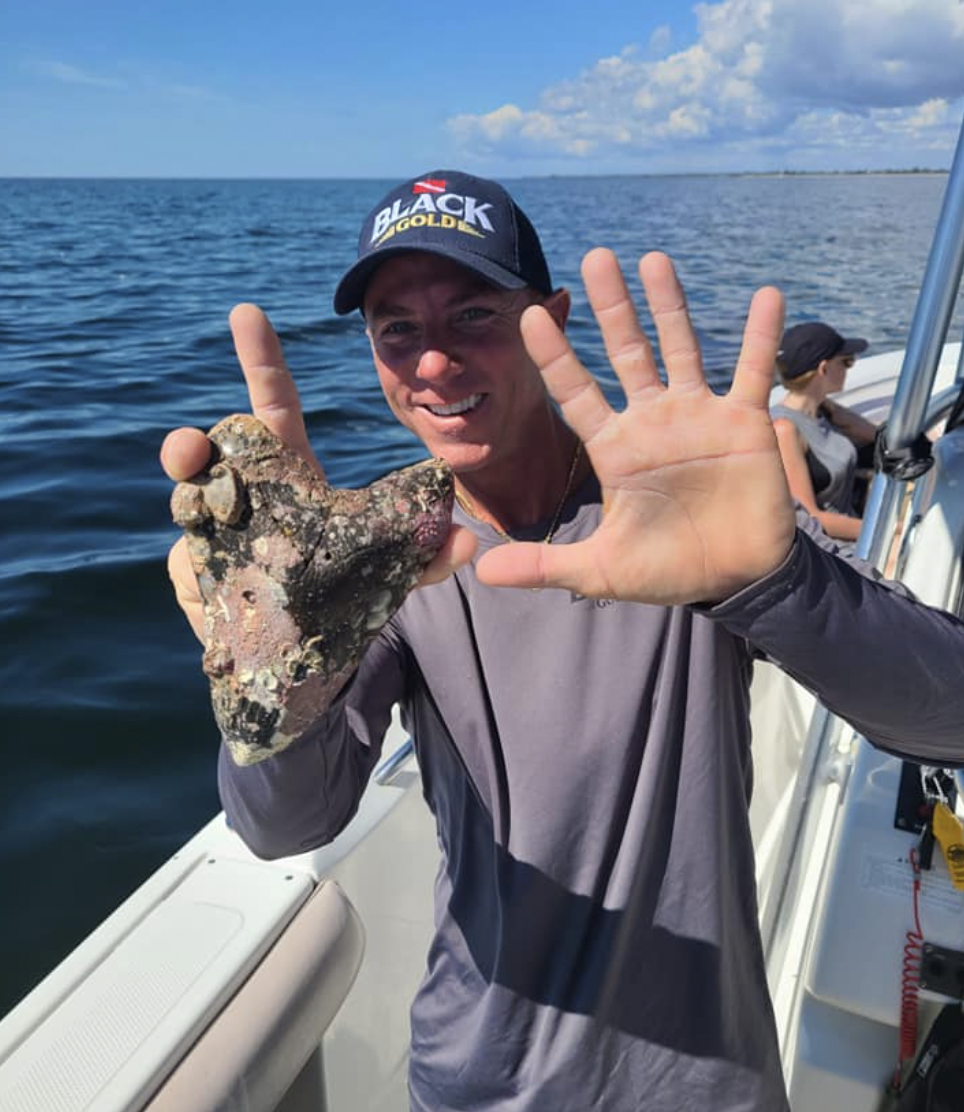 Fossil Hunter Finds Giant Prehistoric Shark Tooth While Diving in Florida