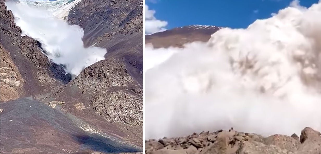 Watch: Hikers Survive Massive Avalanche in Kyrgyzstan