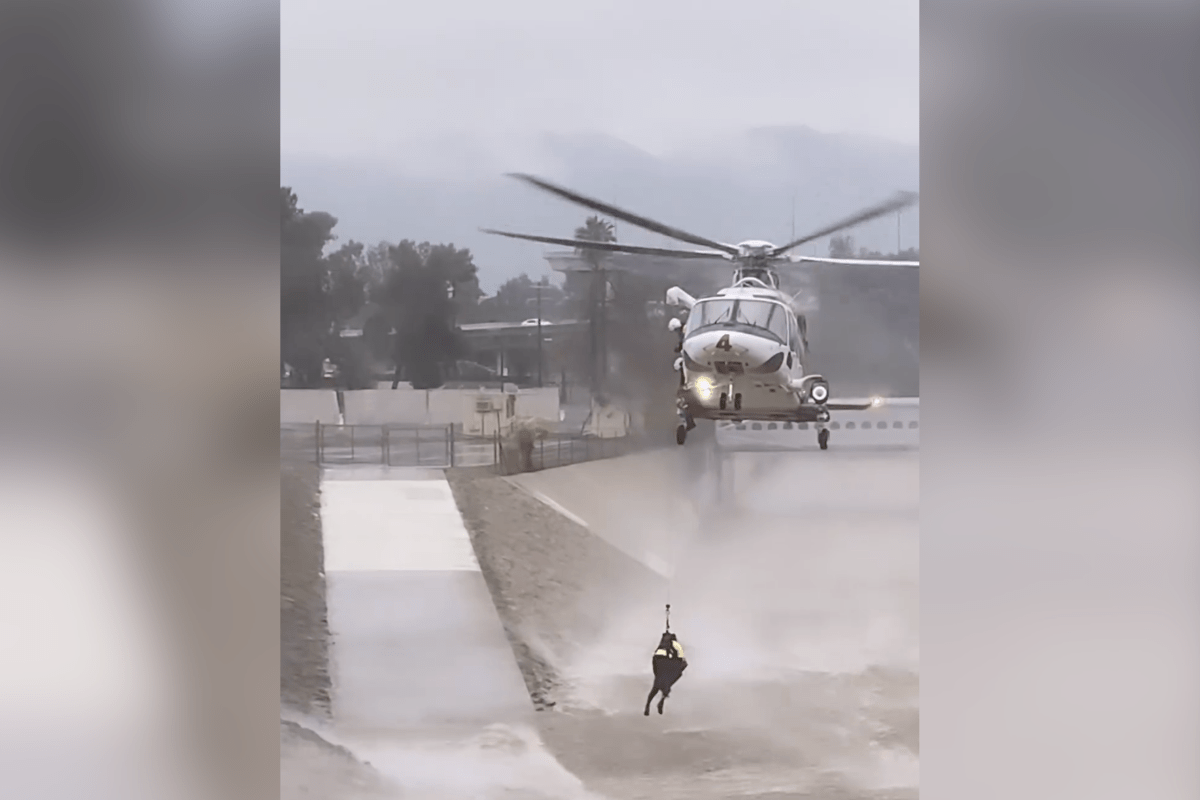 Watch A Dramatic Rescue in Los Angeles After a River sweeps a Man Away