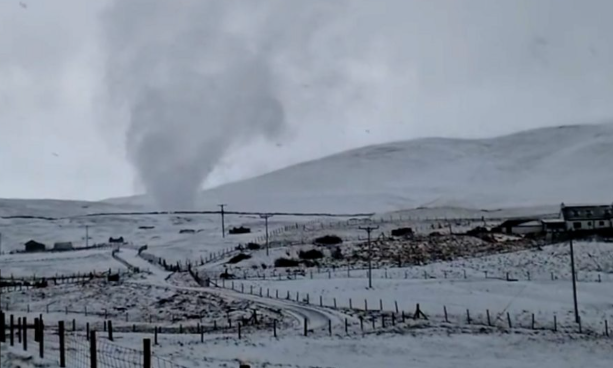 Watch: Rare "Snow Tornado" Rips Across Scotland