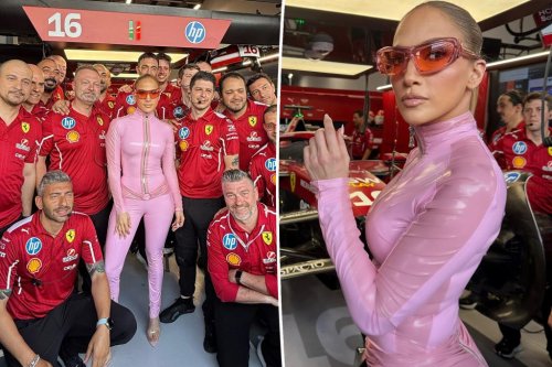 Jennifer Lopez goes full Power Ranger in skintight pink catsuit at F1 Saudi Arabian Grand Prix