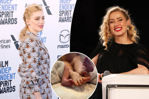 Amber Heard welcomes twins, Agnes and Ocean, after ‘fertility challenges’