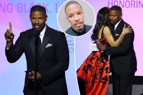 Jamie Foxx fights back tears in first public appearance post-hospitalization: ‘I couldn’t actually walk’