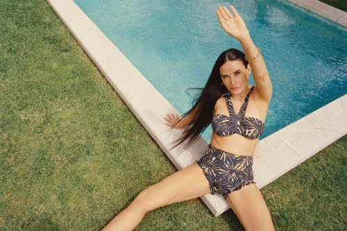Demi Moore models Andie swimsuits she designed herself