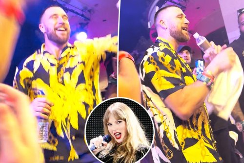 Travis Kelce dances to girlfriend Taylor Swift’s ‘Love Story’ while partying in Vegas