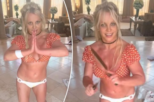 Britney Spears seen with bandage, apparent cut after dancing with knives in concerning video