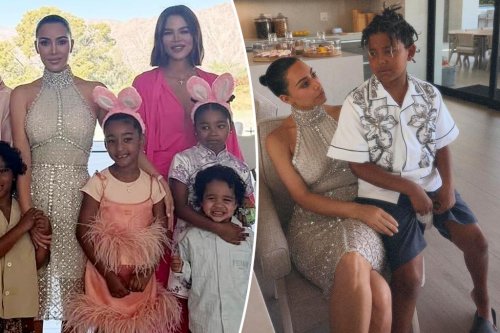 Kim Kardashian wears over-the-top bejeweled gown worth more than $14,000 to family Easter brunch