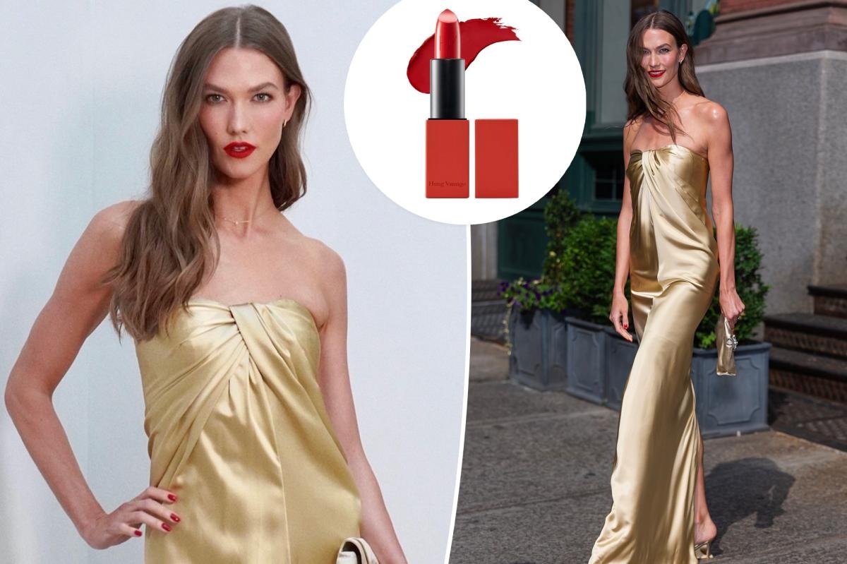 Karlie Kloss wore this long-lasting red lipstick to Taylor Swift’s wedding