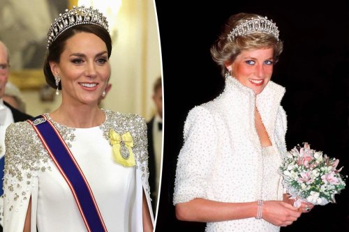 Kate Middleton looks regal in Princess Diana’s favorite tiara at state banquet
