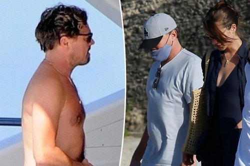 Shirtless Leonardo DiCaprio, 48, pictured on yacht in Ibiza with another young model pal