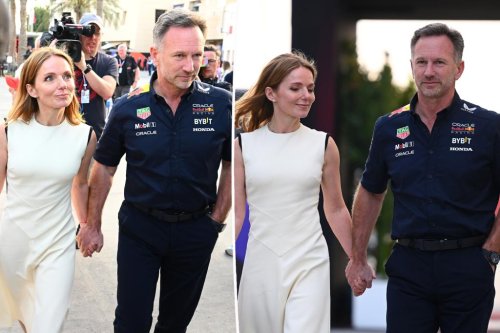 Geri Halliwell holds hands with husband Christian Horner at Bahrain Grand Prix after his alleged intimate texts to female staffer leak