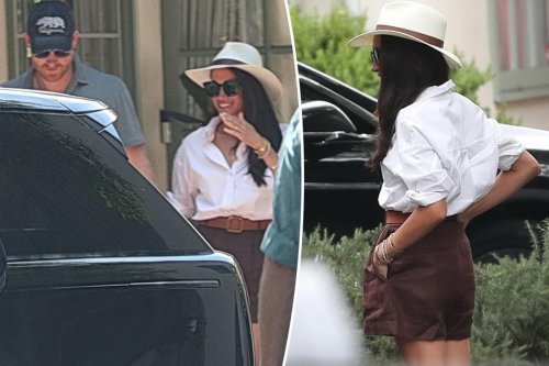 Meghan Markle steps out in summer shorts in Santa Barbara with Prince Harry