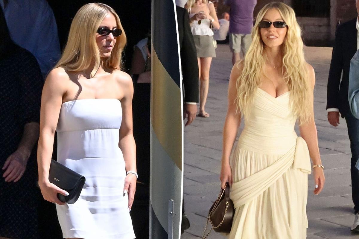 Sydney Sweeney doubles up on white strapless dresses — including ‘80s Chanel — at the Venice Film Festival
