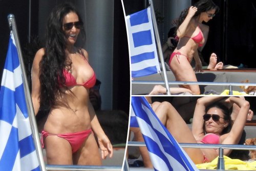 Demi Moore, 59, flaunts fit bikini body on vacation in Greece