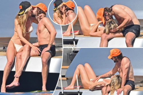 Bikini-clad Heidi Klum, Tom Kaulitz can’t keep their hands off each other in France