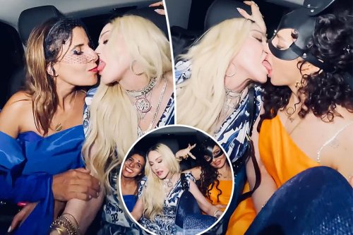 Madonna passionately kisses two women on 64th birthday in Italy