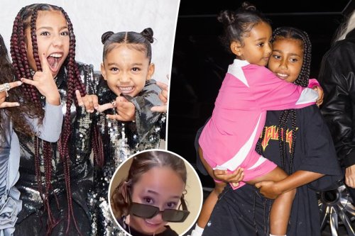 North West, 9, gives 4-year-old sister Chicago a makeover on TikTok ...