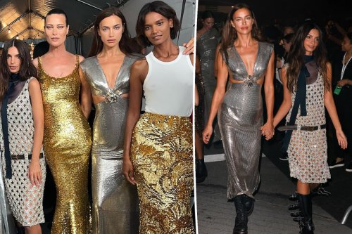 Emily Ratajkowski looks tiny next to supermodels Karlie Kloss and Irina ...