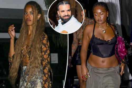 Malia and Sasha Obama party with Drake in ab-baring outfits