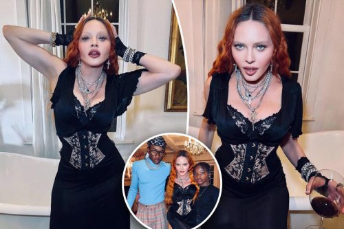Madonna rocks lacy corset in rare family pic featuring all 6 kids