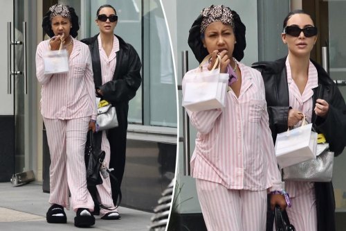 North West, 11, is taller than mom Kim Kardashian as they match in pajamas for spa day