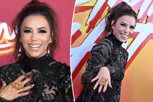 Eva Longoria Wears Enormous Flame Ring, Sheer Gown To The Premiere Of ...