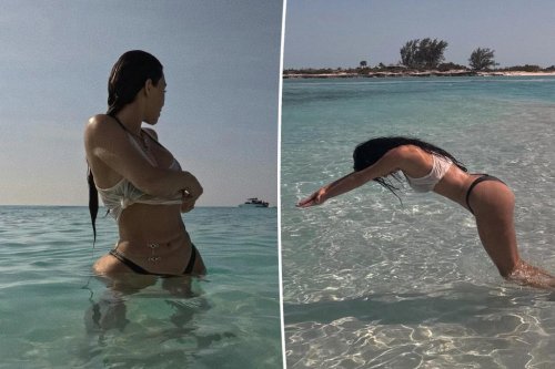 Kim Kardashian fans mock her for diving in ‘knee-deep water’ for new bikini photos: ‘Are you okay?’