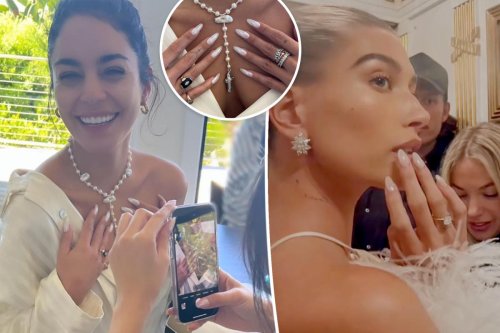 Vanessa Hudgens tries out Hailey Bieber’s viral ‘glazed donut’ nails