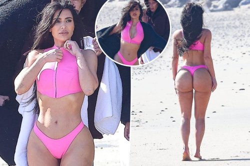 Kim Kardashian Bares Her Whole Booty In Bubblegum Pink Thong Bikini Flipboard