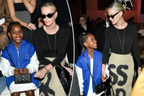Charlize Theron brings daughter August, 7, to sit front row at Dior fashion show