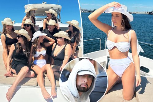 Eminem’s daughter Hailie Jade rocks white bikini on bachelorette trip to Tampa