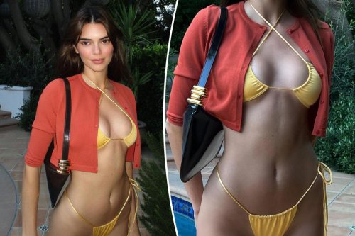 Kendall Jenner stuns in strappy crisscrossed bikini