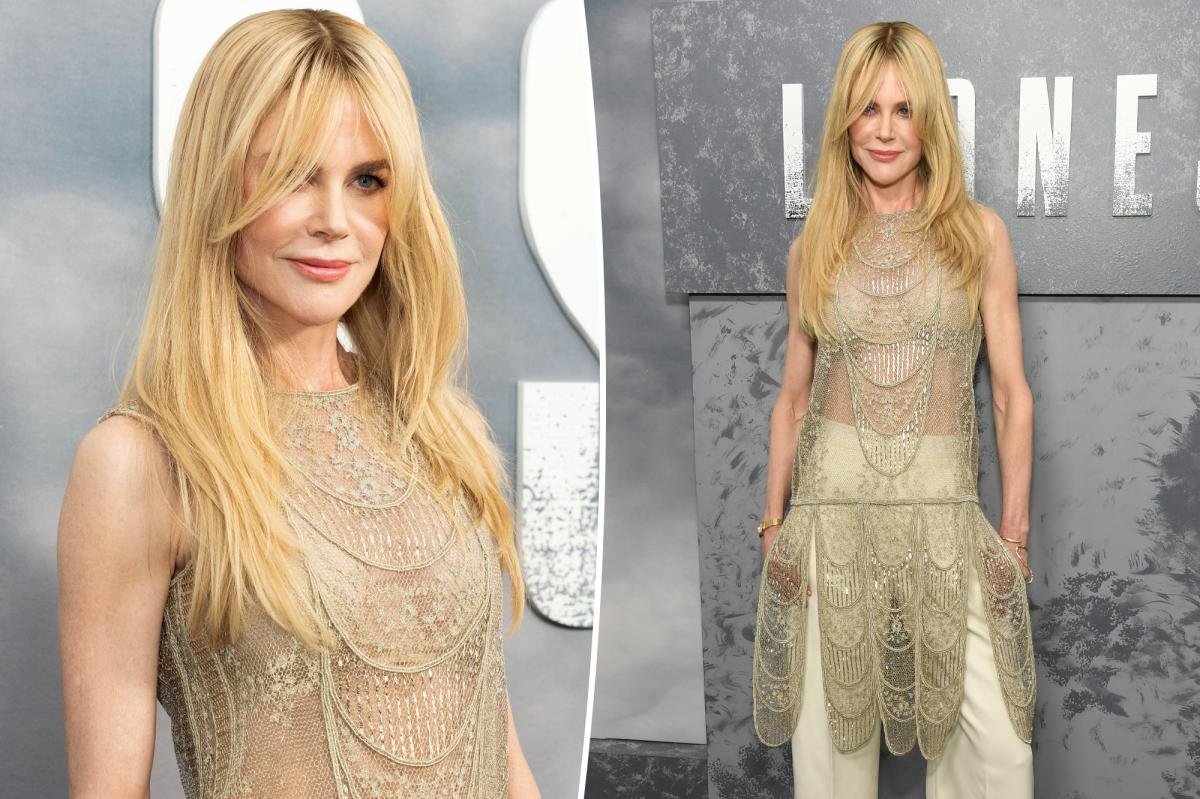 Nicole Kidman shines at ‘Lioness’ premiere in sheer metal mesh top