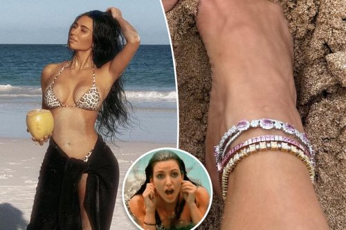Kim Kardashian wears diamond anklets that ‘cost more than a house’ on the beach