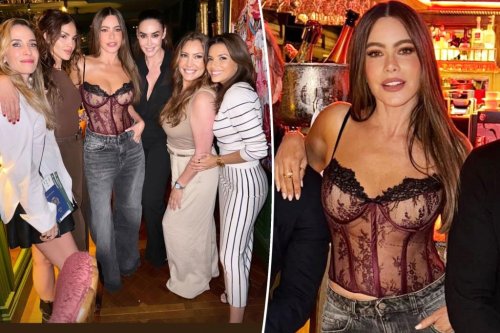 Sofia Vergara rocks lace bustier top on night out with Eva Longoria, friends in Madrid