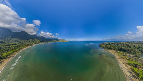 Hanalei Bay Aerial Panorama. Created by Panaviz