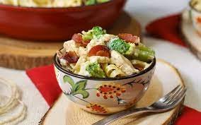 Bacon Lover's Chicken Alfredo with Fettuccine and Broccoli Is Comfort Food In a Bowl