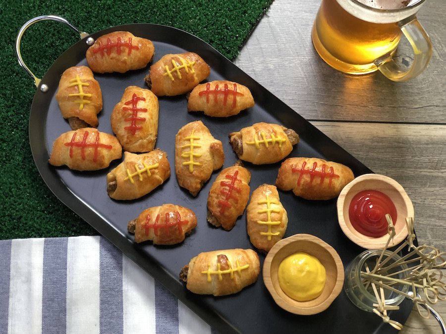 We're So Here For These Vegan Sausage Football Roll-Ups For the Super Bowl
