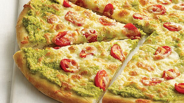 Green Pea Pesto Pizza